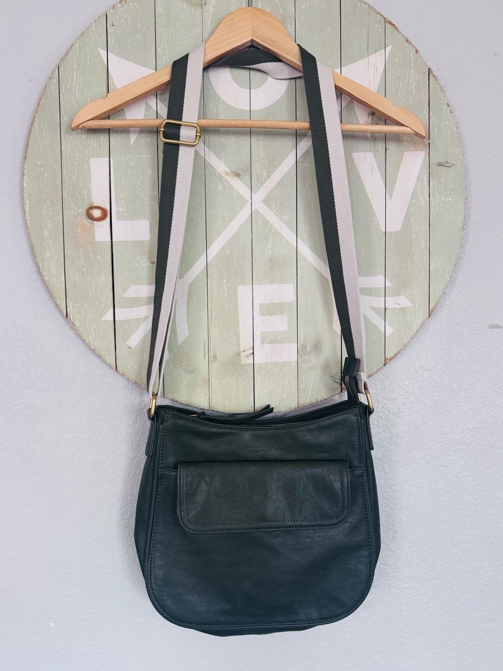 sonoma green crossbody faux leather hobo bag
